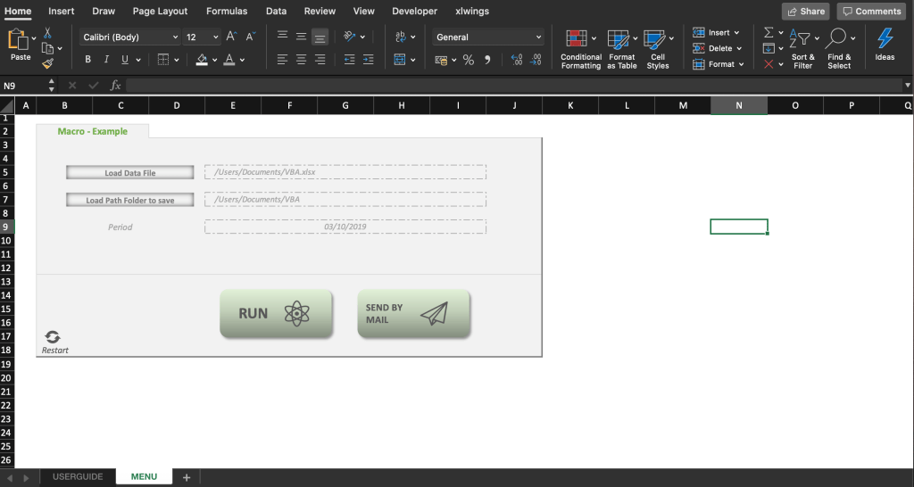 Starter Menu for VBA Macro
