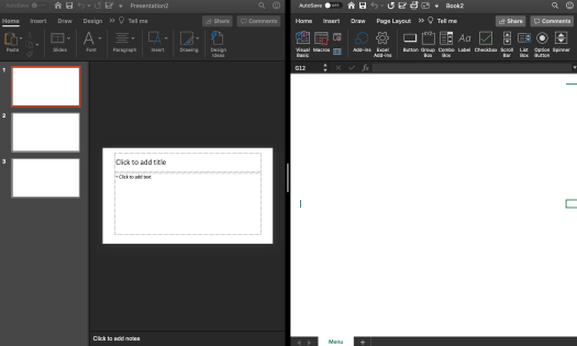 PowerPoint and Excel