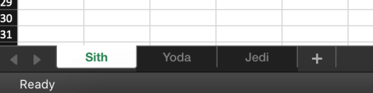 Sort tab in the workbook